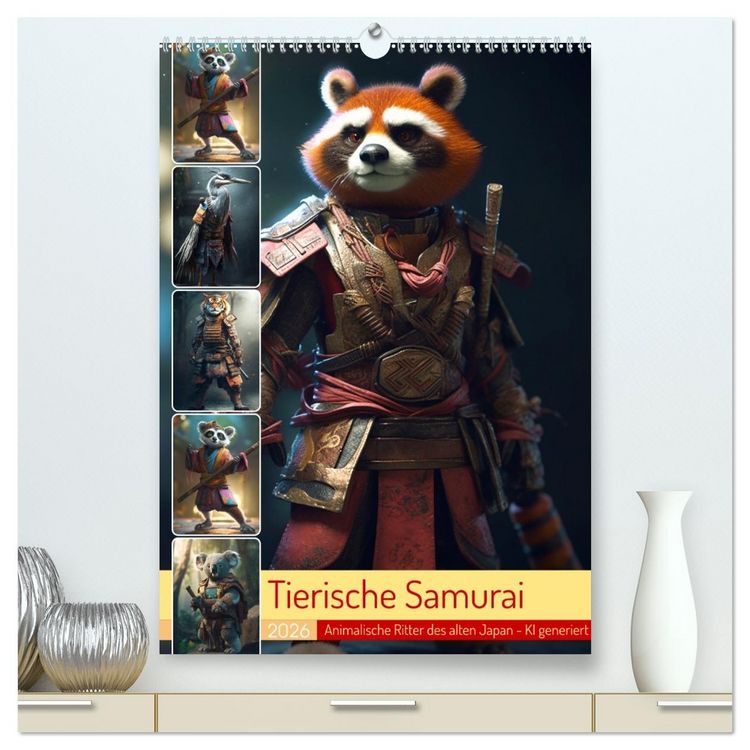 Produktbild: Tierische Samurai (hochwertiger Premium Wandkalender 2026 DIN A2 hoch), Kunstdruck in Hochglanz