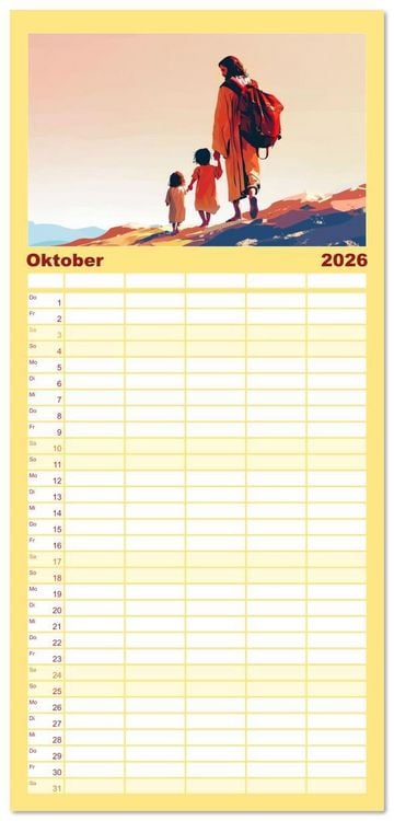 Produktbild: Familienplaner 2026 - F&uuml;hle dich inspiriert und begleitet mit 5 Spalten (Wandkalender, 21 x 45 cm) CALVENDO