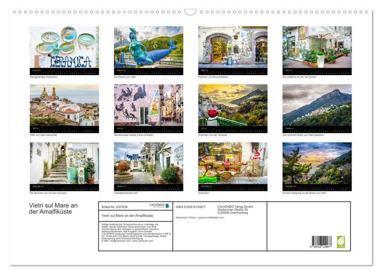 Produktbild: Vietri sul Mare an der Amalfik&uuml;ste (Wandkalender 2026 DIN A2 quer), CALVENDO Monatskalender