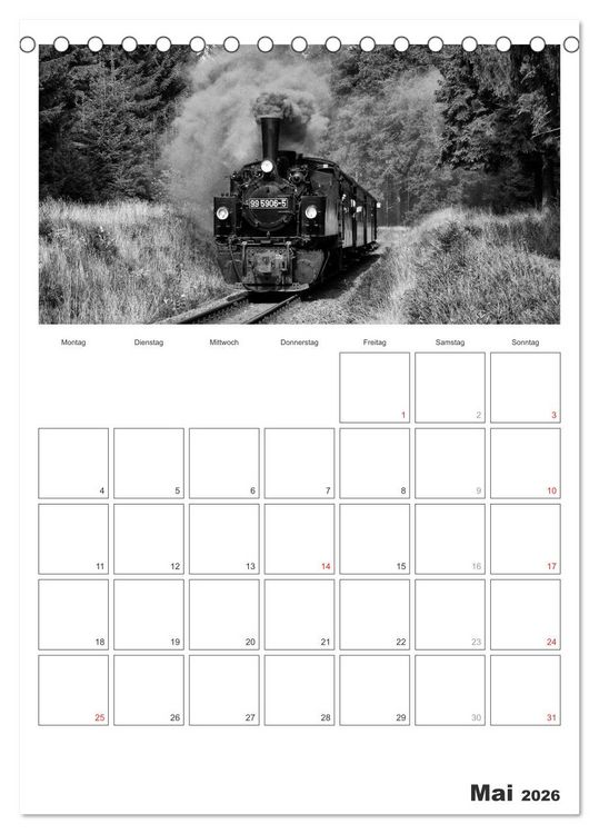 Produktbild: Unter Dampf. Eisenbahnromantik im Harz (Tischkalender 2026 DIN A5 hoch), CALVENDO Monatskalender