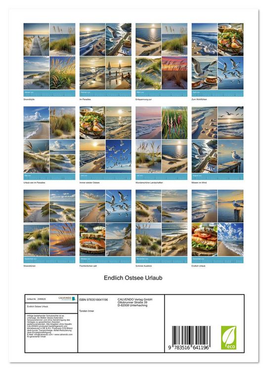 Produktbild: Endlich Ostsee Urlaub (Wandkalender 2026 DIN A4 hoch), CALVENDO Monatskalender