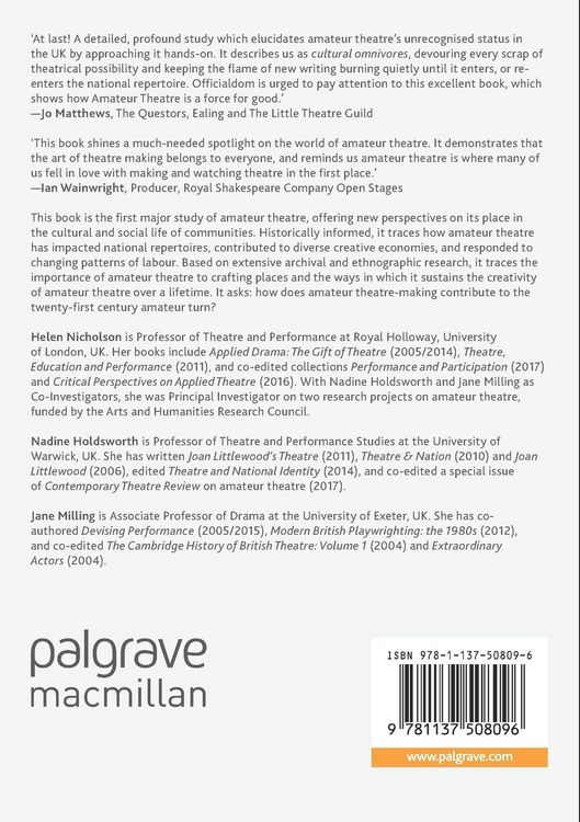 Produktbild: The Ecologies of Amateur Theatre