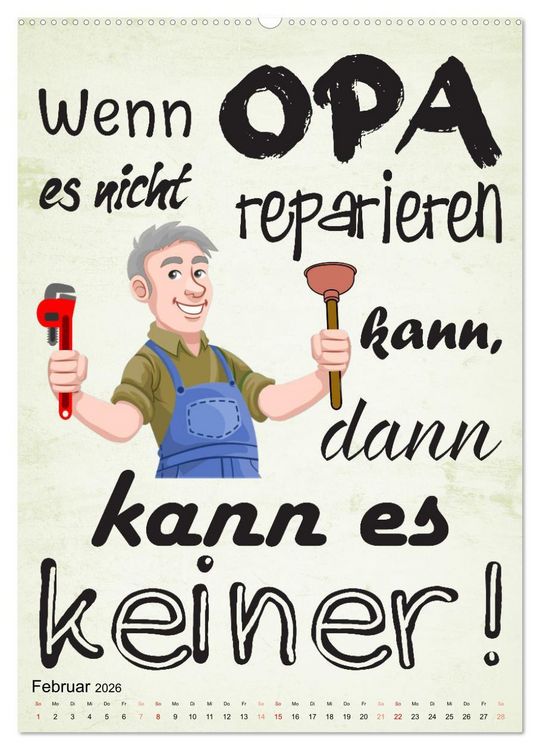 Produktbild: Opa ist der Coolste (Wandkalender 2026 DIN A2 hoch), CALVENDO Monatskalender