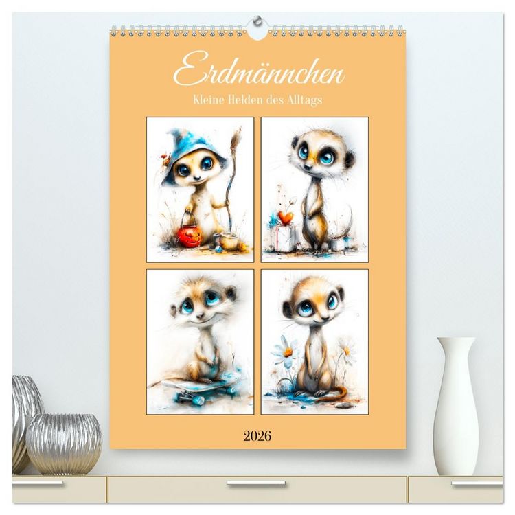 Produktbild: Erdm&auml;nnchen. Kleine Helden des Alltags (hochwertiger Premium Wandkalender 2026 DIN A2 hoch), Kunstdruck in Hochglanz