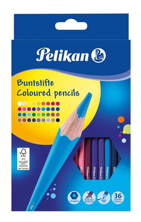 Produktbild: Pelikan Buntstifte sechseckig, 36er Set