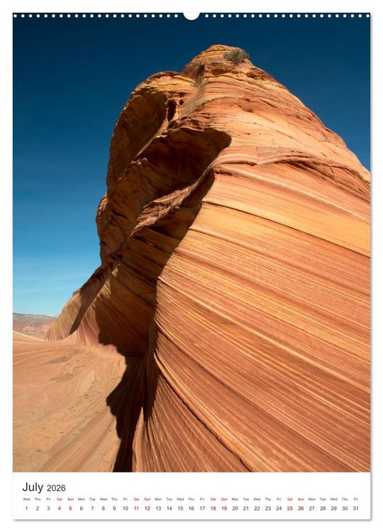 Produktbild: Paria Canyon The Wave (High Quality Premium Wall Calendar 2026 DIN A2 portrait),CALVENDO 12 Month Wall Calendar