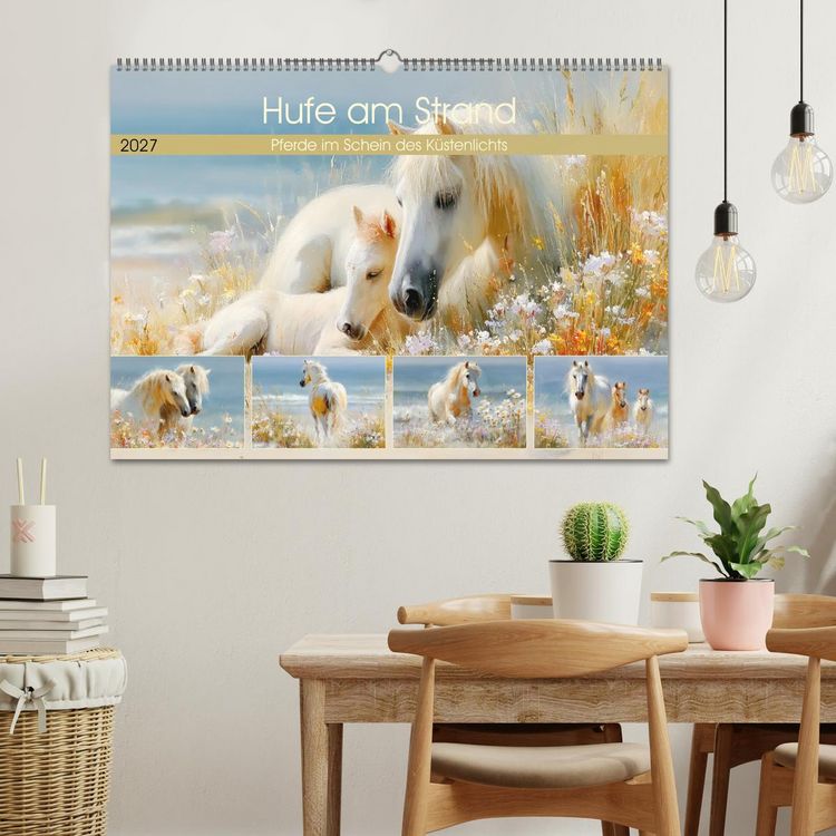 Produktbild: Hufe am Strand. Pferde im Schein des K&uuml;stenlichts (Wandkalender 2027 DIN A2 quer), CALVENDO Monatskalender