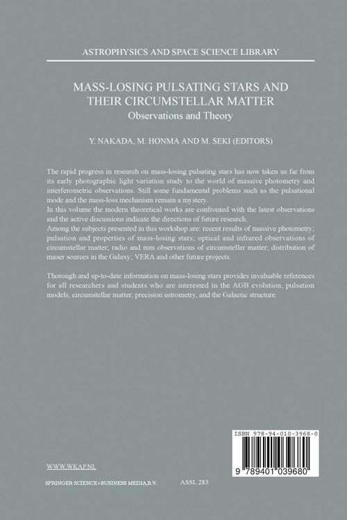 Produktbild: Mass-Losing Pulsating Stars and their Circumstellar Matter