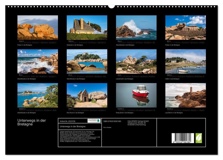 Produktbild: Unterwegs in der Bretagne (hochwertiger Premium Wandkalender 2026 DIN A2 quer), Kunstdruck in Hochglanz