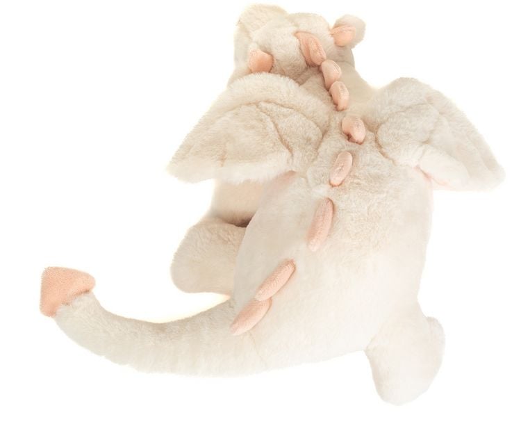 Produktbild: Teddy Hermann 94006 - Drache Fluffy liegend, weis-rosa, Pl&uuml;sch, 32 cm