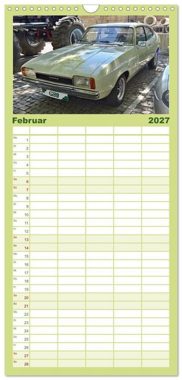 Produktbild: Familienplaner 2027 - Automobile Tr&auml;ume der 70er mit 5 Spalten (Wandkalender, 21 x 45 cm) CALVENDO