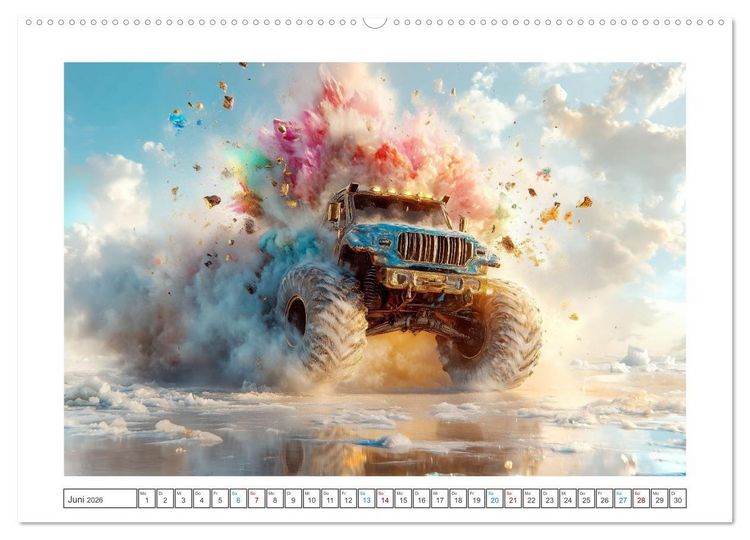 Produktbild: Die Macht der Monstertrucks (Wandkalender 2026 DIN A2 quer), CALVENDO Monatskalender