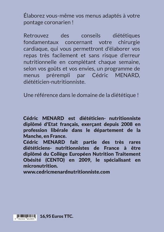Produktbild: J'&eacute;labore mon planning de menus apr&egrave;s mon pontage coronarien.