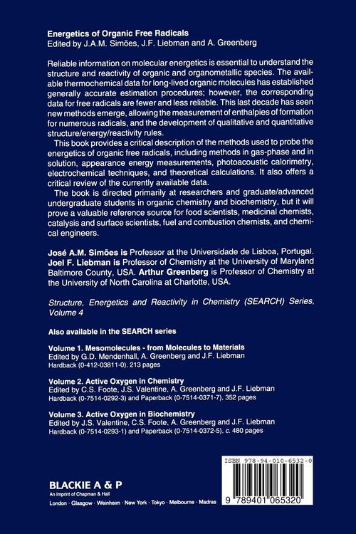 Produktbild: Energetics of Organic Free Radicals