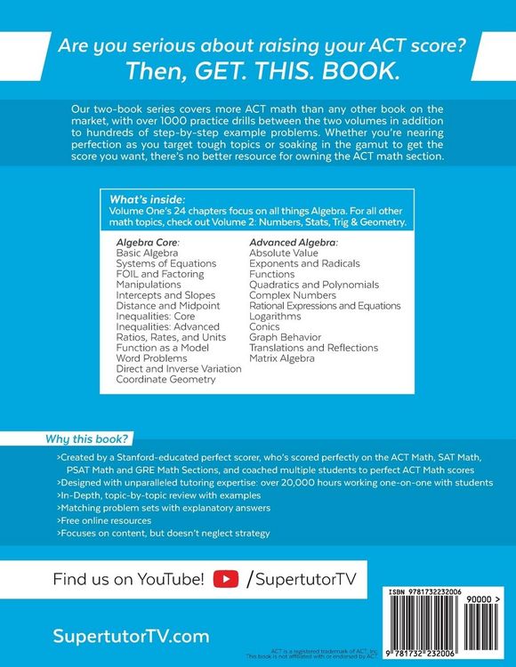 Produktbild: The Best ACT Math Books Ever, Book 1