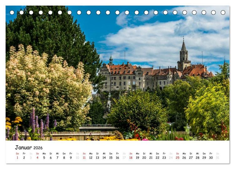 Produktbild: Schl&ouml;sser und G&auml;rten S&uuml;ddeutschland (Tischkalender 2026 DIN A5 quer), CALVENDO Monatskalender