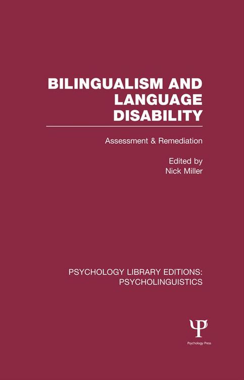 Produktbild: Bilingualism and Language Disability (PLE: Psycholinguistics)