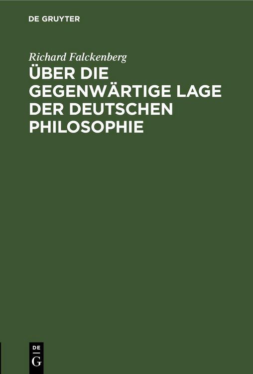 Produktbild: &Uuml;ber die gegenw&auml;rtige Lage der deutschen Philosophie