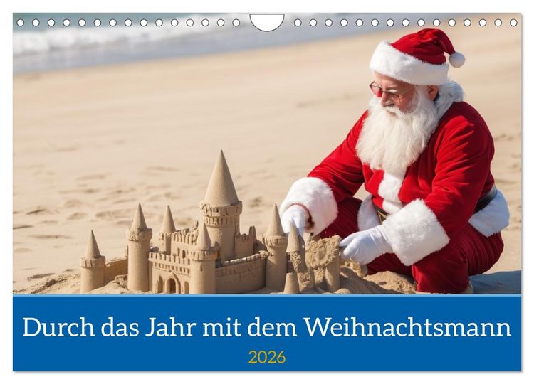 Produktbild: Durch das Jahr mit dem Weihnachtsmann (Wandkalender 2026 DIN A4 quer), CALVENDO Monatskalender