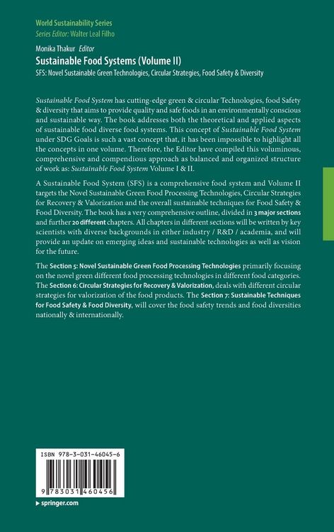 Produktbild: Sustainable Food Systems (Volume II)