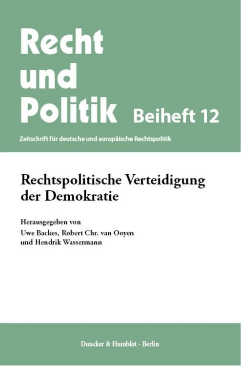 Produktbild: Rechtspolitische Verteidigung der Demokratie