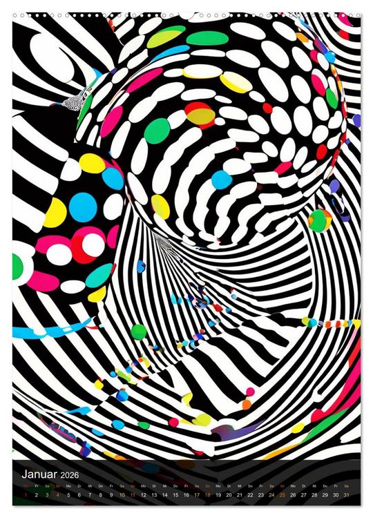 Produktbild: OP Art Nichts f&uuml;r schwache Augen (Wandkalender 2026 DIN A2 hoch), CALVENDO Monatskalender