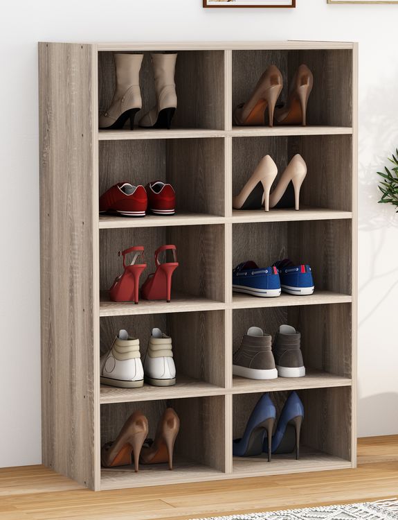 Produktbild: Holz Regal Schuhschrank Schuhregal Hinsol M