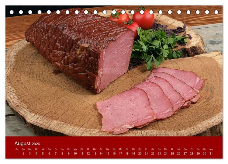 Produktbild: Schinken und Wurst (Tischkalender 2026 DIN A5 quer), CALVENDO Monatskalender