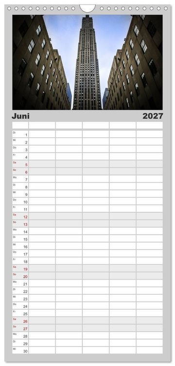 Produktbild: Familienplaner 2027 - New York Shoots mit 5 Spalten (Wandkalender, 21 x 45 cm) CALVENDO