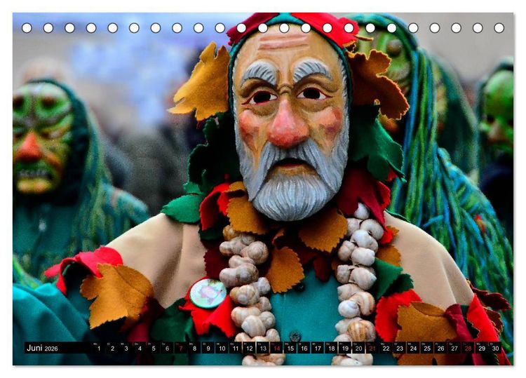 Produktbild: Alemannische Masken (Tischkalender 2026 DIN A5 quer), CALVENDO Monatskalender
