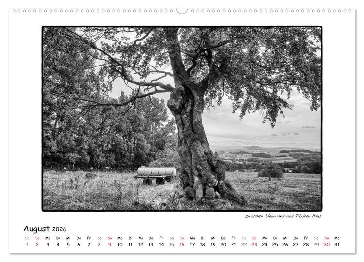 Produktbild: RH&Ouml;N SCHWARZ-WEISS (Wandkalender 2026 DIN A2 quer), CALVENDO Monatskalender