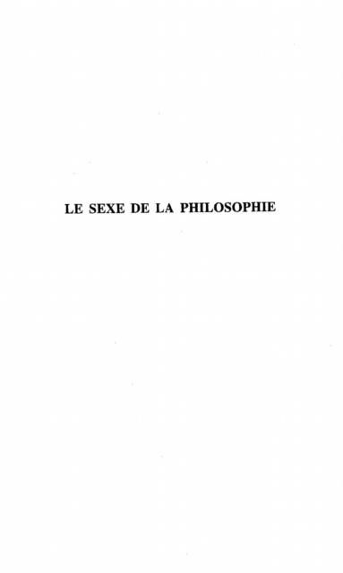 Produktbild: Le Sexe De La Philosophie