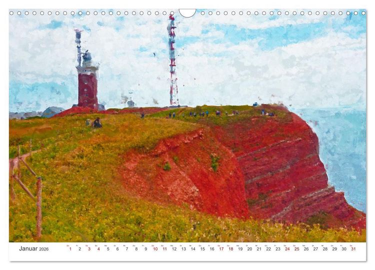 Produktbild: Nordseeinsel Helgoland - Ansichten der Insel in Acryl (Wandkalender 2026 DIN A3 quer), CALVENDO Monatskalender