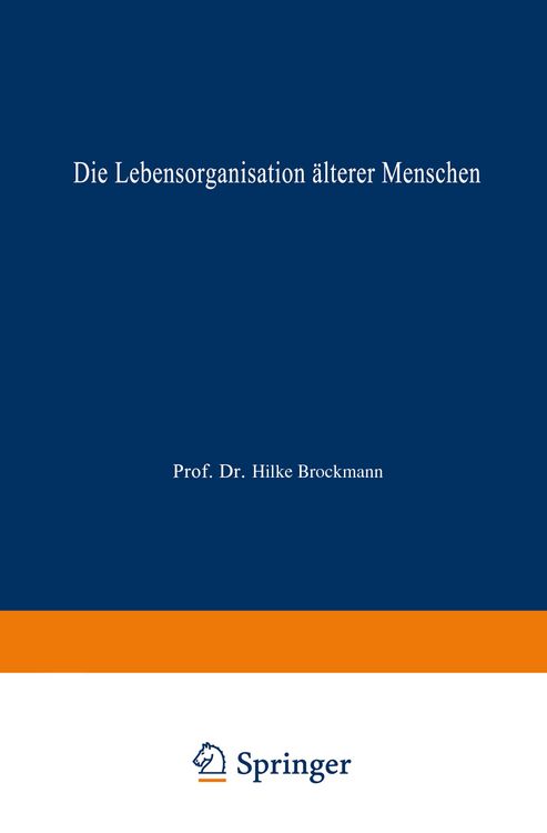Produktbild: Die Lebensorganisation &auml;lterer Menschen