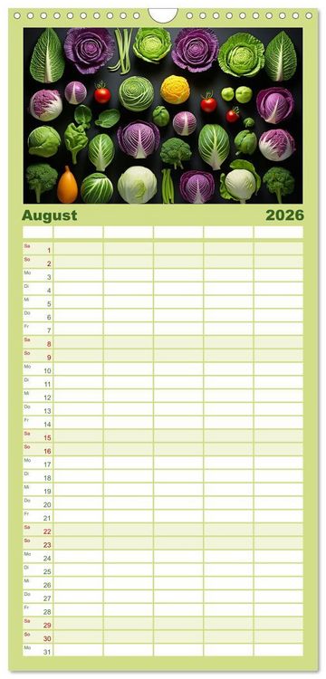 Produktbild: Familienplaner 2026 - Ordentlich Frutarisch mit 5 Spalten (Wandkalender, 21 x 45 cm) CALVENDO