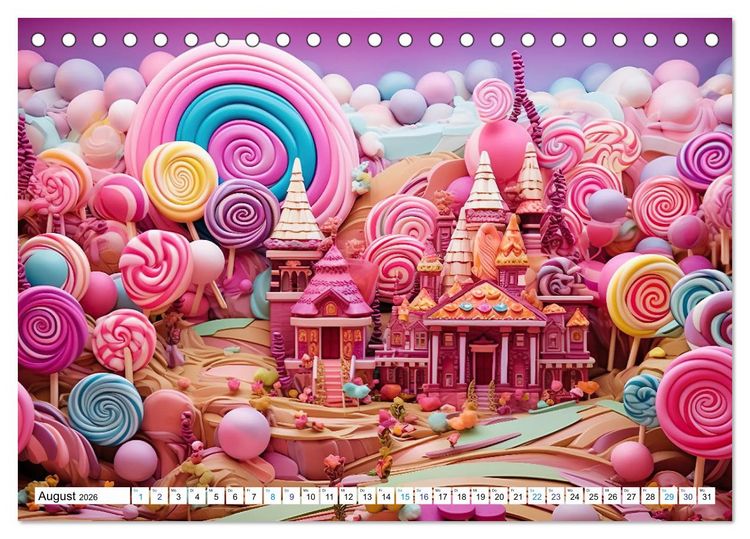 Produktbild: Zuckertr&auml;ume im Candyland (Tischkalender 2026 DIN A5 quer), CALVENDO Monatskalender
