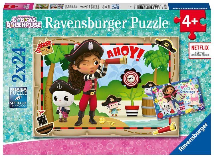 Produktbild: Kinderpuzzle 2x24 Teile - Gabby's Dollhouse - Auf zur Piraten-Party!