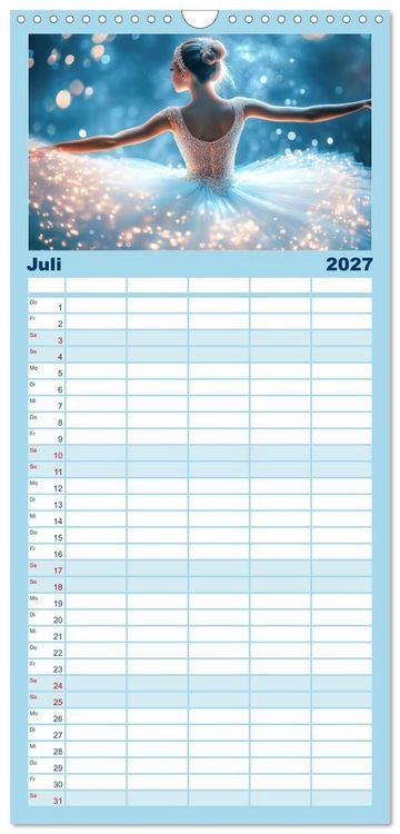 Produktbild: Familienplaner 2027 - Ballerinas in Diamanten mit 5 Spalten (Wandkalender, 21 x 45 cm) CALVENDO