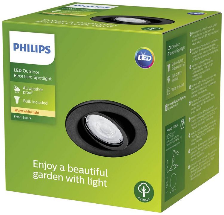 Produktbild: Philips LED 8720169266858 Fresco LED-Einbauleuchte GU10 4.6W Schwarz