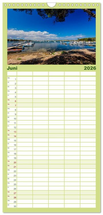 Produktbild: Familienplaner 2026 - Mallorca - Trauminsel des S&uuml;dens mit 5 Spalten (Wandkalender, 21 x 45 cm) CALVENDO