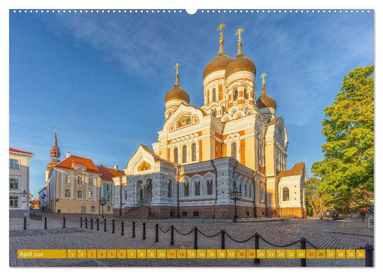 Produktbild: T&uuml;ren-Tore-Tallinn, Stadt mit m&auml;rchenhafter Atmosph&auml;re und Charme (hochwertiger Premium Wandkalender 2026 DIN A2 quer), Kunstdruck in Hochglanz