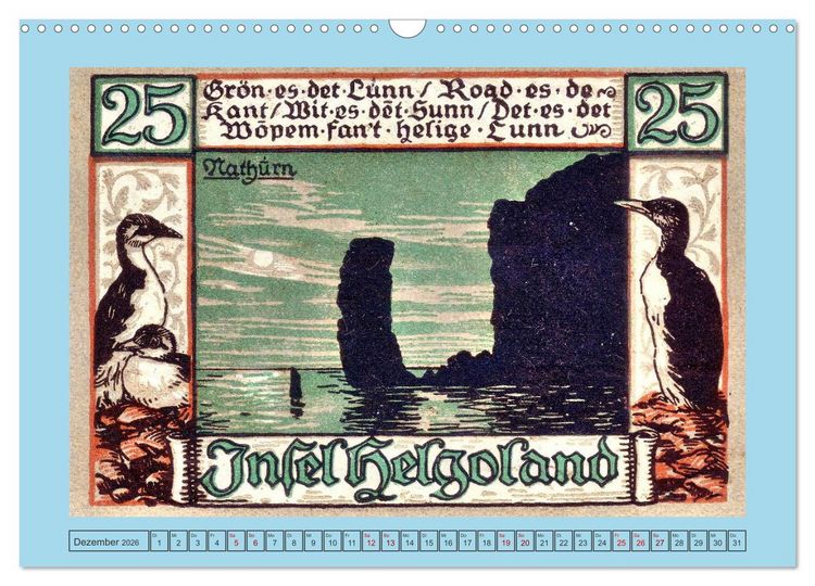 Produktbild: Gru&szlig; aus Helgoland (Wandkalender 2026 DIN A3 quer), CALVENDO Monatskalender