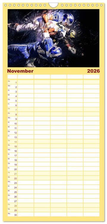 Produktbild: Familienplaner 2026 - American Football - so cool mit 5 Spalten (Wandkalender, 21 x 45 cm) CALVENDO