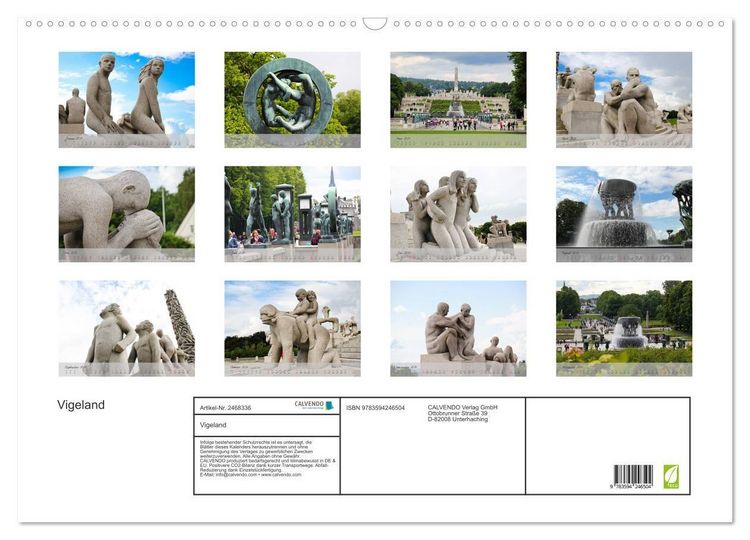 Produktbild: Vigeland (Wandkalender 2027 DIN A2 quer), CALVENDO Monatskalender
