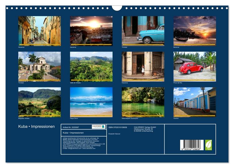 Produktbild: Kuba &bull; Impressionen (Wandkalender 2026 DIN A3 quer), CALVENDO Monatskalender