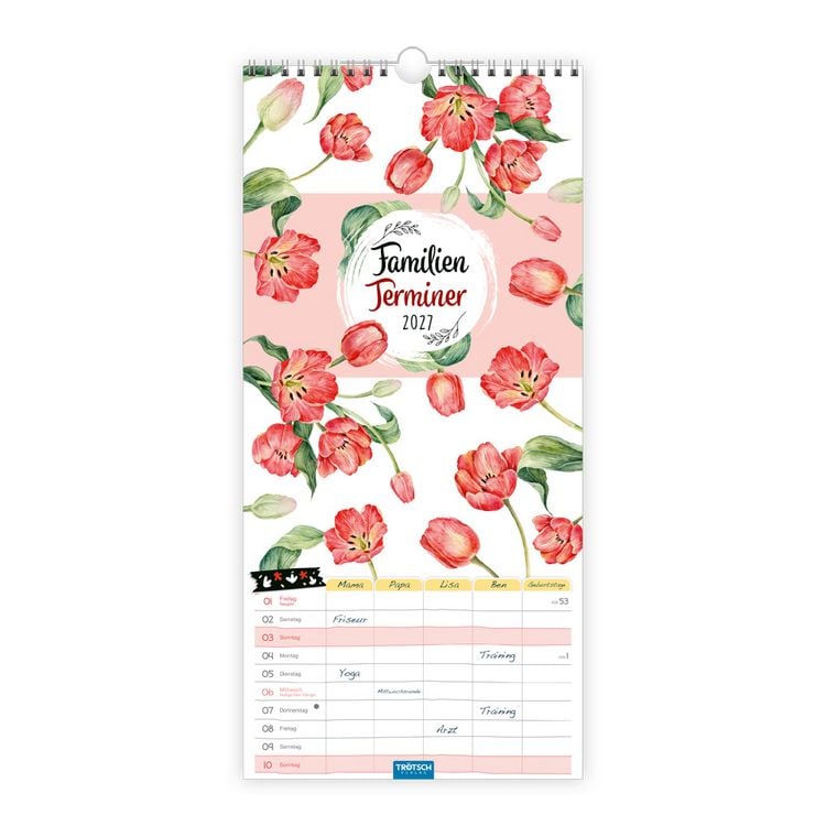 Produktbild: TR&Ouml;TSCH - Familienkalender Familienterminer Blumen 2027