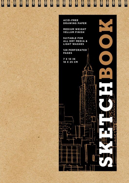 Produktbild: Sketchbook 7 x 10" Fliptop Landscape Kraft Spiral Hardcover Mixed Media Sketchbook for Drawing