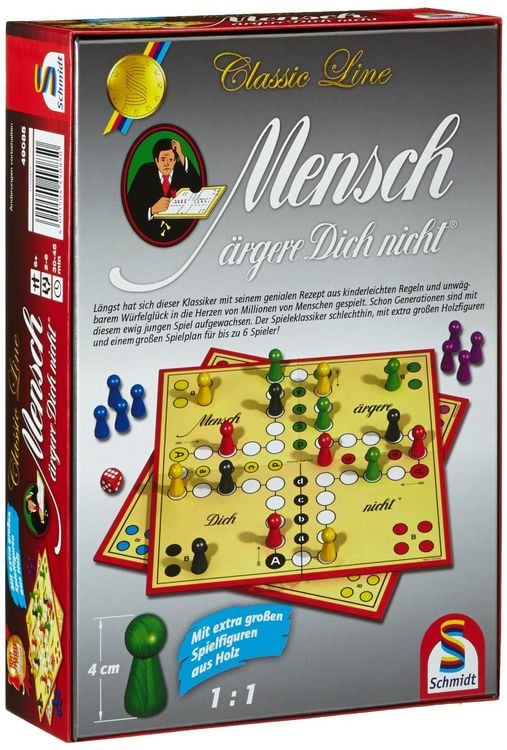 Schmidt Spiele - Classic Line - Mensch ärgere Dich nicht, mit großen Spielfiguren