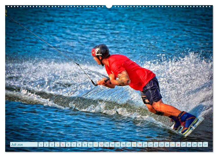 Produktbild: Wakeboarden (hochwertiger Premium Wandkalender 2026 DIN A2 quer), Kunstdruck in Hochglanz