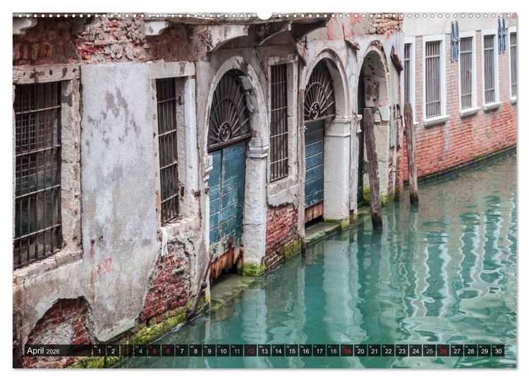 Produktbild: VENEDIG charmante Details (hochwertiger Premium Wandkalender 2026 DIN A2 quer), Kunstdruck in Hochglanz